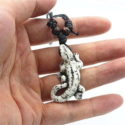 Colar de lagarto de lagartinha animal resina exagerada camaleão de lagarto colar de corrente de camaleão para homens 2pcs Conjunto de jóias ajustáveis