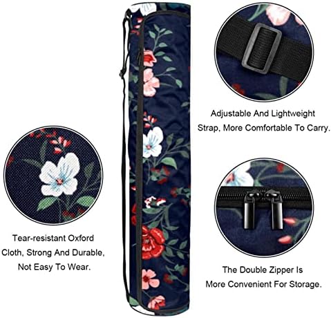 Bolsa de transportadora de tapete de ioga de padrão floral com alça de ombro de ioga bolsa de ginástica bolsa
