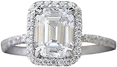 2023 Retângulo requintado Diamantes completos Anel de zircão para mulheres Anel de noivado Jóias de jóias de jóias