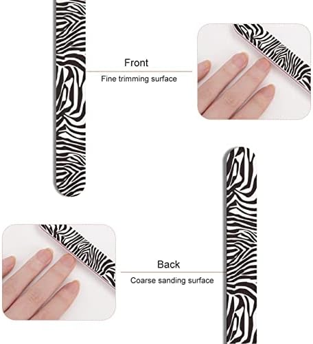 Zebra Stripes unha Arquivo de unhas de dupla face Ferramentas de manicure emergentes para casa