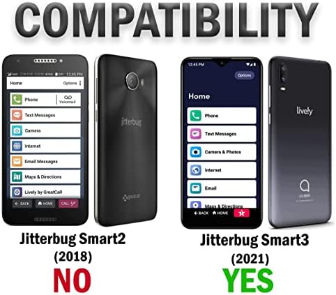 Case com clipe para telefone Smart3 Jitterbug, NakedCellphone [Blue] Tampa híbrida robusta [com Kickstand] e coldre
