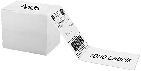 OAUSTECT 4X6 Rótulo de remessa 1000 Etiquetas de fãs para Rollo, Zebra Direct Thermal Printer, com