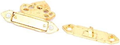 X-dree bolas de jóias caixas de liga de zinco trava de tonificação de ouro 37mmx25mmx7mm 2pcs (bolsos