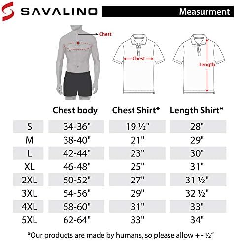 Camisas pólo masculinas Savalino Material Wicks Sweat & Dries Fast, Size S-5xl…