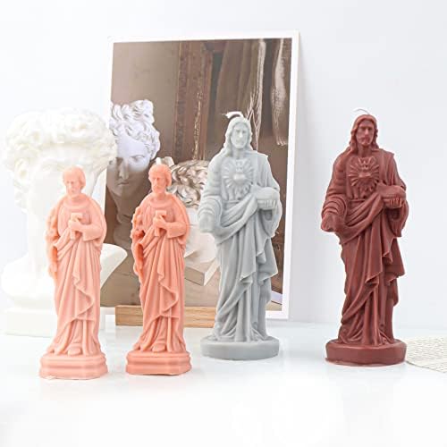 Cestony 3D Jesus Candle Silicone Molds para fazer velas, estátuas de resina de gesso e decoração de casa