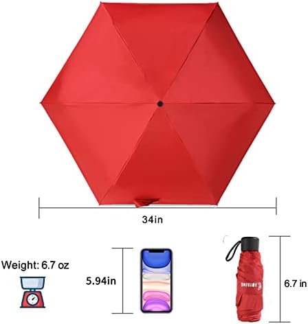Gaoyaing Travel Umbrella mini guarda -chuvas para chuva Sun & Rain Lightweight Small UV Sun Umbrella