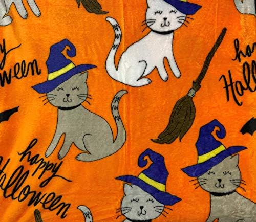 Decor e mais Feliz Halloween Microplush Throw Blain - Cats Spooky