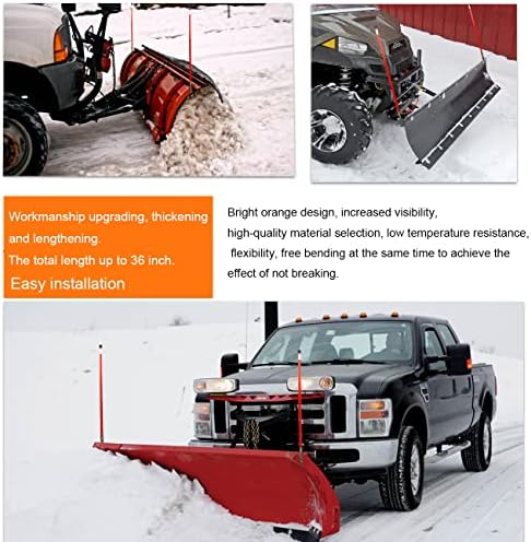 Fuyear Snow Plow Blade Markers Guides Kit 304 Aço inoxidável articulação laranja brilhante 28 '