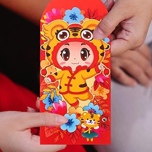 PretyZoom Kids Gifts 12pcs Chineses Red Pocket 2022 Ano de Ano Novo Hong Bao Festival de Primavera Red Sacos de