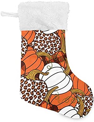 Sinestour Fall Buffalo Plaid Pumpkin Christmas meias grandes meias de Natal para meias de parede para lareira de árvore de natal