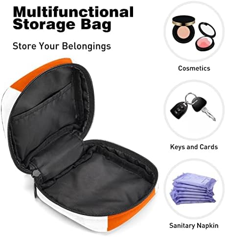Bolsa de armazenamento de guardanapos sanitários de Oryuekan, bolsas de zíper menstrual reutilizável portátil, bolsa de armazenamento de tampões para mulheres meninas, Modern simples padrão geométrico laranja laranja