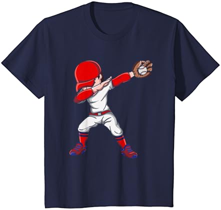 Dabbing Baseball jogador de beisebol desenhando com camiseta de bola de beisebol