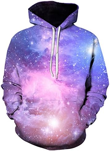 Swortshirts Suny Pullovers unissex Space Galaxy 3D Print capuz Hip Hop Hooded