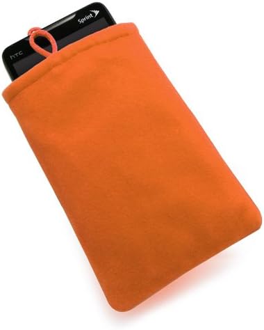Caixa de ondas de caixa compatível com Schlage Encode Camelot touchscreen Deadbolt - bolsa de veludo, manga de bolsa de tecido macio com cordão - laranja em negrito