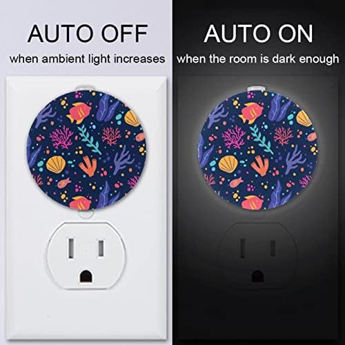 2 Pacote Plug-in Nightlight LED Night Light com Dusk-to-Dewn Sensor for Kids Room, Nursery, Kitchen, corredor