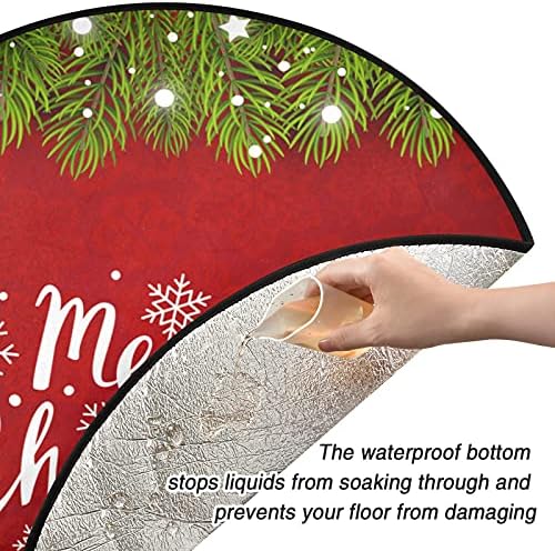 Xigua Feliz Natal árvore de Natal Stand 28,3 polegadas, tapete de bandeja à prova d'água para protetor de chão Decorações de festas de férias de Natal