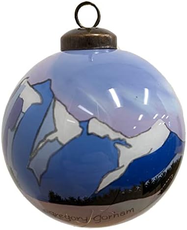 Colorado Mountain Skiing Reverse Painted Glass Ball Christmas Ornament