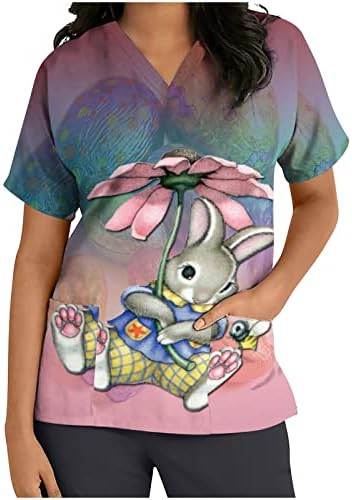 Figurinos de coelhinho de animais kawaii camisa de blusa de blusa de blusa de manga curta Vneck