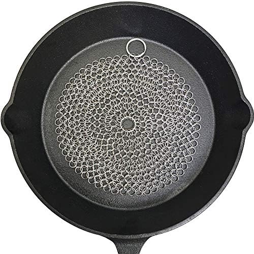 Limpador de ferro fundido ChainMail Premium 316 lavador de corrente de aço inoxidável para frigideira wok,
