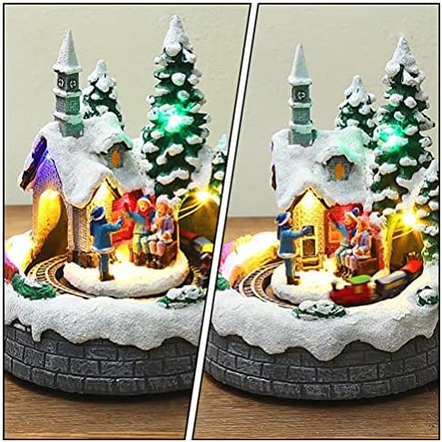 Vorcool Stocking Stuffers Light Up Light Up Musical Christmas Town Village Cena Figuras Lighted Holida Home