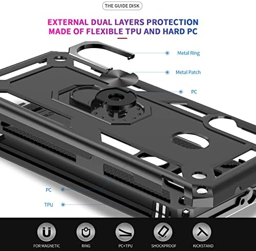 Leyi para moto G Power 2021 Case com [2 pacote] Protetor de tela de vidro temperado, estojo de telefone