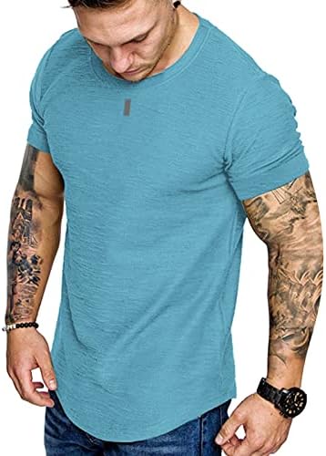Treina de camiseta atlética da moda masculina Camisas de hombrem musculação de manga curta de manga
