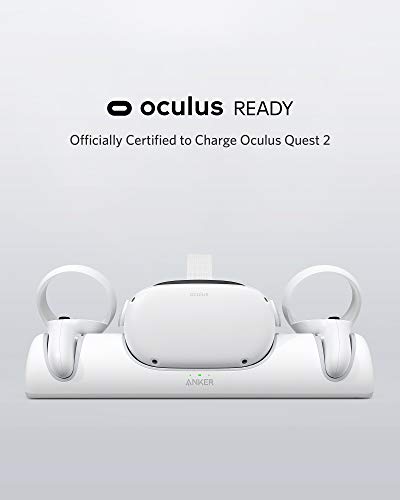Anker Head Starp Compatível com Oculus Quest 2, alterne facilmente entre virtual e realidade, tamanho ajustável para usar, Anker Charging Dock for Oculus Quest 2