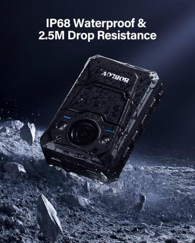 Câmera corporal Ultra 3,2k BBLOV B4K3, câmera de vídeo embutida de 128 GB, bateria de 4000mAh para gravação de 13 horas, câmera de câmera GPS, câmera de corpo desgastada pelo corpo IP68, câmera de vídeo com dock de carregamento