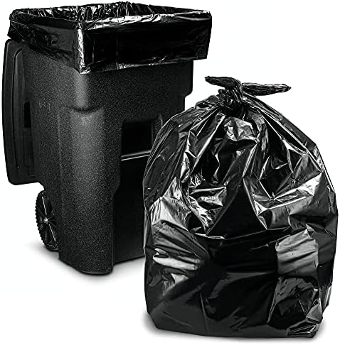 Sacos de lixo de 65 galões para Toer, 64 galões de lixo preto de 64 galões, sacos de lixo de serviço pesado, 50 W x 60 h.