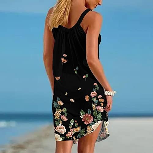 Vestido Fabiurt Maxi para mulheres Petite, verão feminino sexy sexy curto curto vestido de praia sem mangas, vestidos de praia
