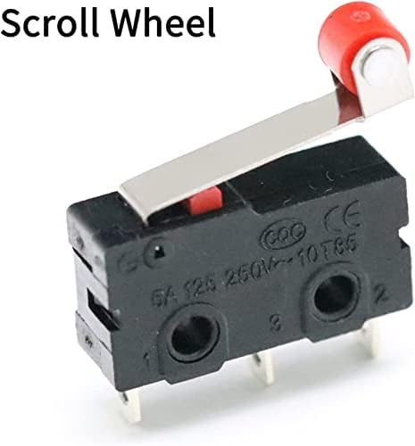 Interruptor de limite 10 pcs 20x11x6.4mm mini micro limite interruptor rolo de alavanca de alavanca spdt snap ação sem alça/com alça/roda de rolagem