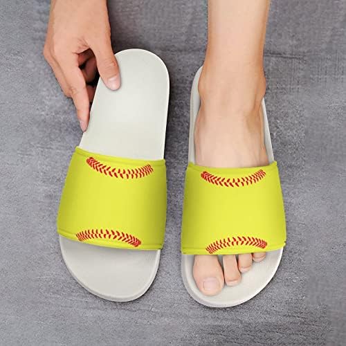 Sandálias de padrão de padrão de softball não deslizam chinelos de dedo do pé para massagem banheira de spa