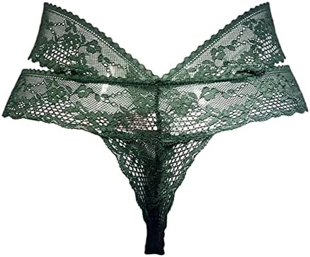 Tangas de renda feminina, recutada de biquíni de roupas íntimas, veja através de brindes de bandagem de lingerie feminina de gravata borboleta