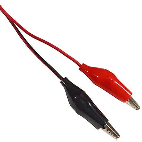 6 Pacote de jacaré para pá cabos com fios vermelhos e pretos em ligação, 26 de comprimento - Ex Electronix