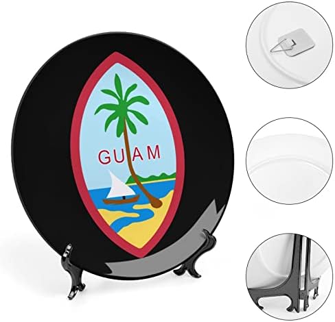 Placas de cerâmica redonda de placa decorativa de placa redonda de placa redonda de ossos nacionais de Guam com