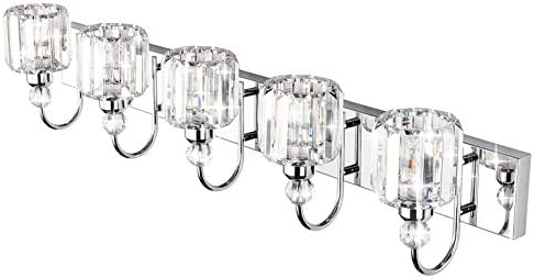 Ralbay Modern Crystal Vanity Lights Aço inoxidável Crystal Banheiro