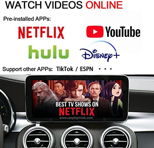 Onince Wireless CarPlay Adaptador, Suporte a Netflix & Youtube & Disney+, Android Auto Wireless
