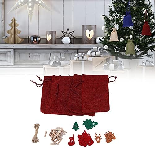 Saco de Natal, bolsa de contagem reutilizada reutilizável, ideal para embalagens de cosméticos, brinquedos