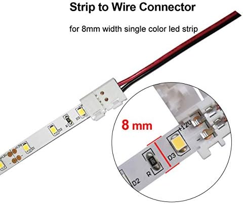 Biantie la 30 pacote 2 pino 8mm Conector de tira LED - tira de bricolage para arame conexão rápida sem soldagem para luzes de tira de led de 12V 24V colorida
