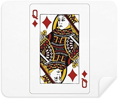 Diamond Q Playing Cards Limpador de pano Clearner 2pcs Camurça tecido