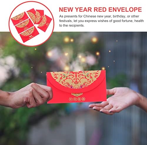 Envelopes de dinheiro vermelho de Hongbao Chinês: 12pcs 2022 Zodiac Tiger Ano de Pacotes Lucky Money Pacots Ano Novo Bolsas de Gifra para Festa de Chargão de Baby de Casamento de Xmas de Natal