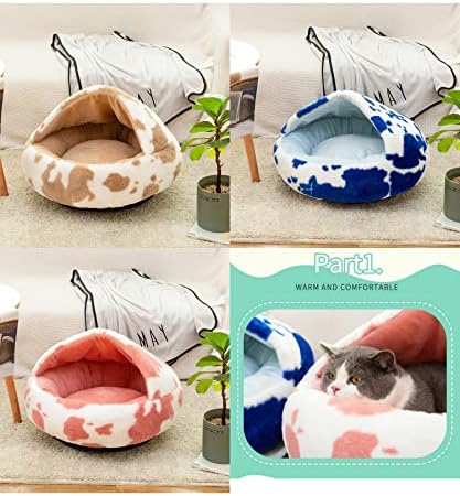 Aquecimento de gato de auto -aquecimento - barraca de gato de pelúcia Ultra macia - Donut Mat Almofada