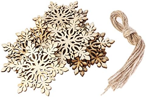 Vorcool Christmas Wooden Snowflake Decoração de decoração