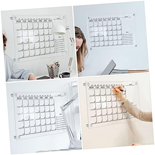 JoJofuny Weekly Planner Board Placa de vidro Branco Vidro magnético quadro branco Nota Magnetic Pad 1 Definir