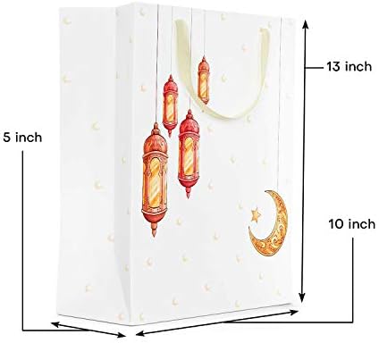 Sacos de presente de Eid Mubarak - Premium Eid Gift Bag Lantern e Crescent Star Design Ramadan Gift Sachs