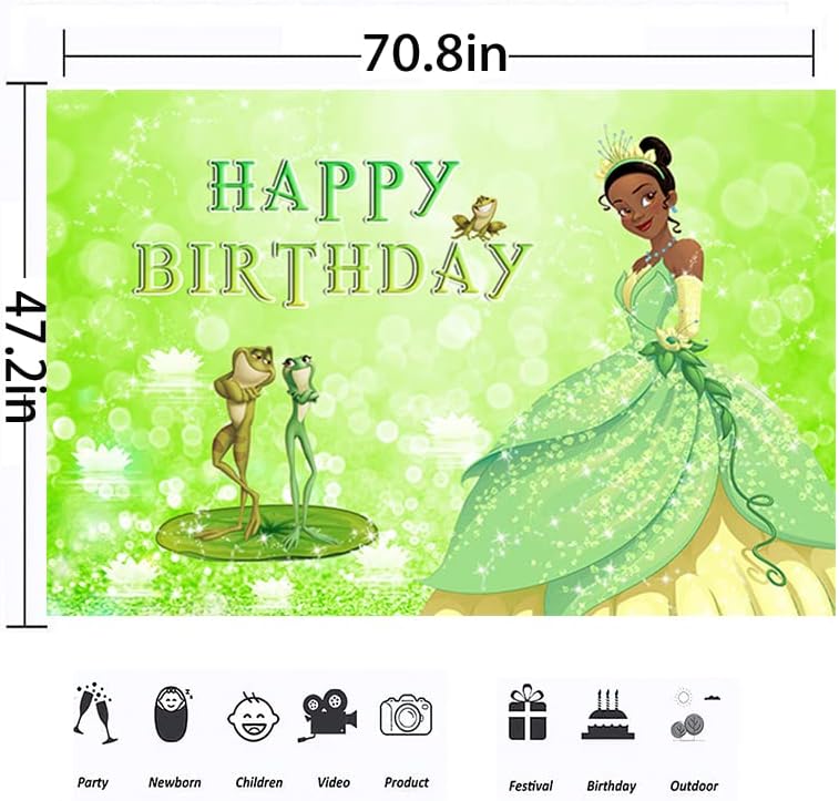 Cenário da princesa Tiana para decorações de festas de aniversário Princesa e a faixa de sapo