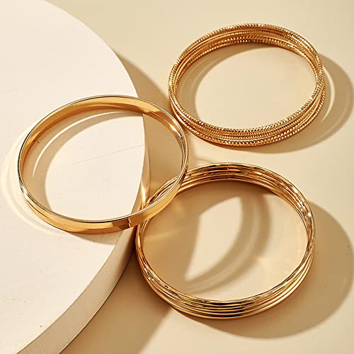 SITTER 14 PCS Bracelets de ouro conjunto para mulheres punhos de manguito pacote de pacote de pilha de pulseiras