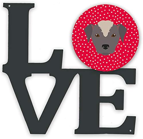 Tesouros de Caroline CK5195WALV Equadoria, cão sem pêlos, amor, obra de arte de parede de metal amor, vermelho,