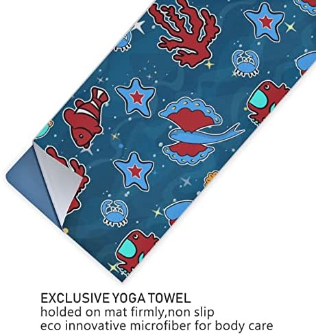 Aunstern Yoga Blanket-Animals Sea-Crown-Fish-Crab Yoga Towel Yoga Mat Toalha