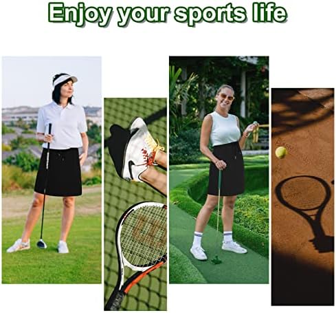 Saia de tênis para mulheres com bolsos atléticos skort shorts de canto de golfe na altura da golfe